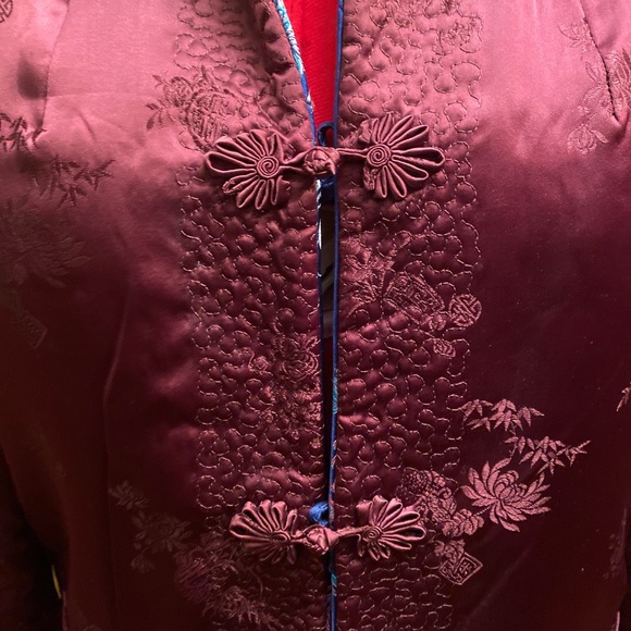 Vintage silk reversible smoking jacket - Picture 5 of 6